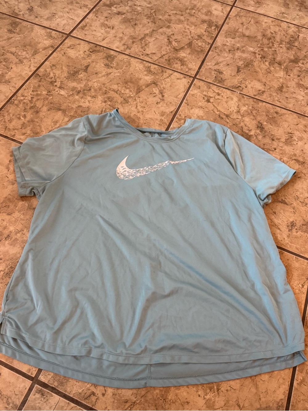 Nike Light Blue Performance Tee with White Swoosh